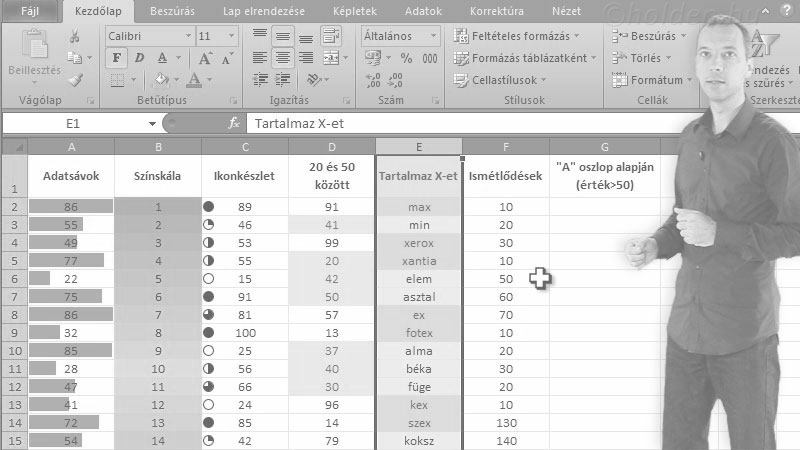 Excel Oktatóvideó, Listakezelés II., Árajánlat, Házipénztár, Útnyílvántartás, Projektmenedzselés, Feltételes formázás, Formázzuk a cellákat értékük alapján. Látványos megoldások a 2007-es verzió óta!